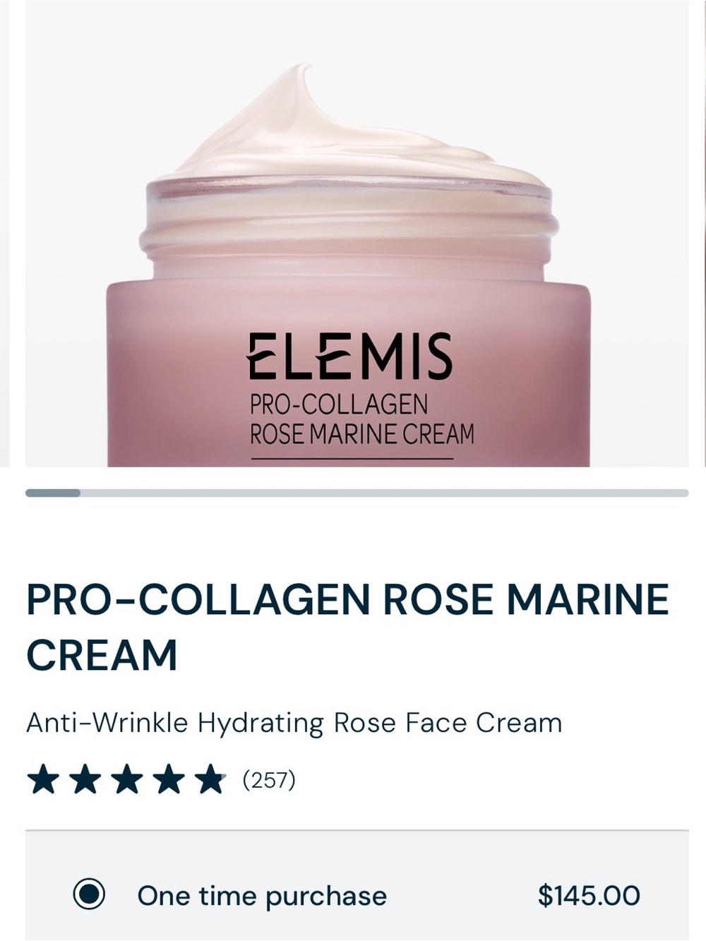Elemis NIB Pro-Collagen Rose Marine Cream
Anti-Wrinkle Cream $145 50ml / 1.6